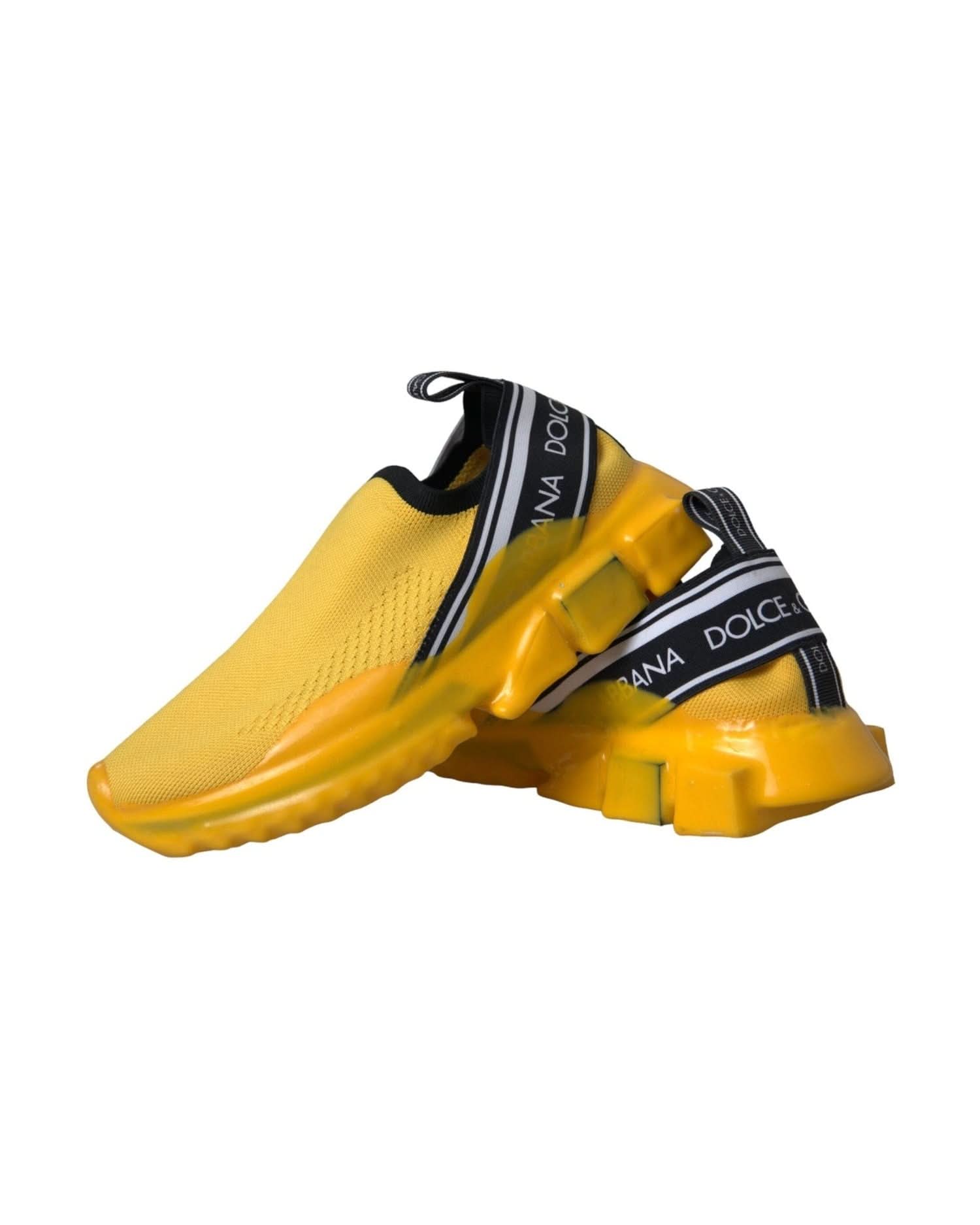 Dolce & Gabbana Yellow Sorrento Slip On Sneakers Women Shoes Sneakers