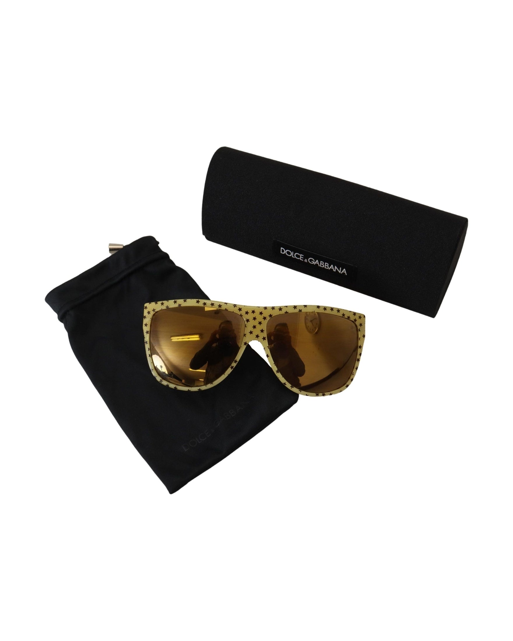 Dolce & Gabbana Yellow Stars Acetate Square Sunglasses Glam Steals