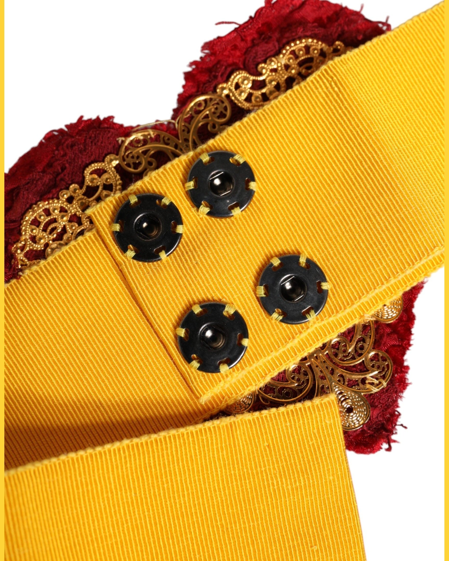 Dolce & Gabbana Yellow Stretch Wide Waist Heart Embellished Belt Glam Steals