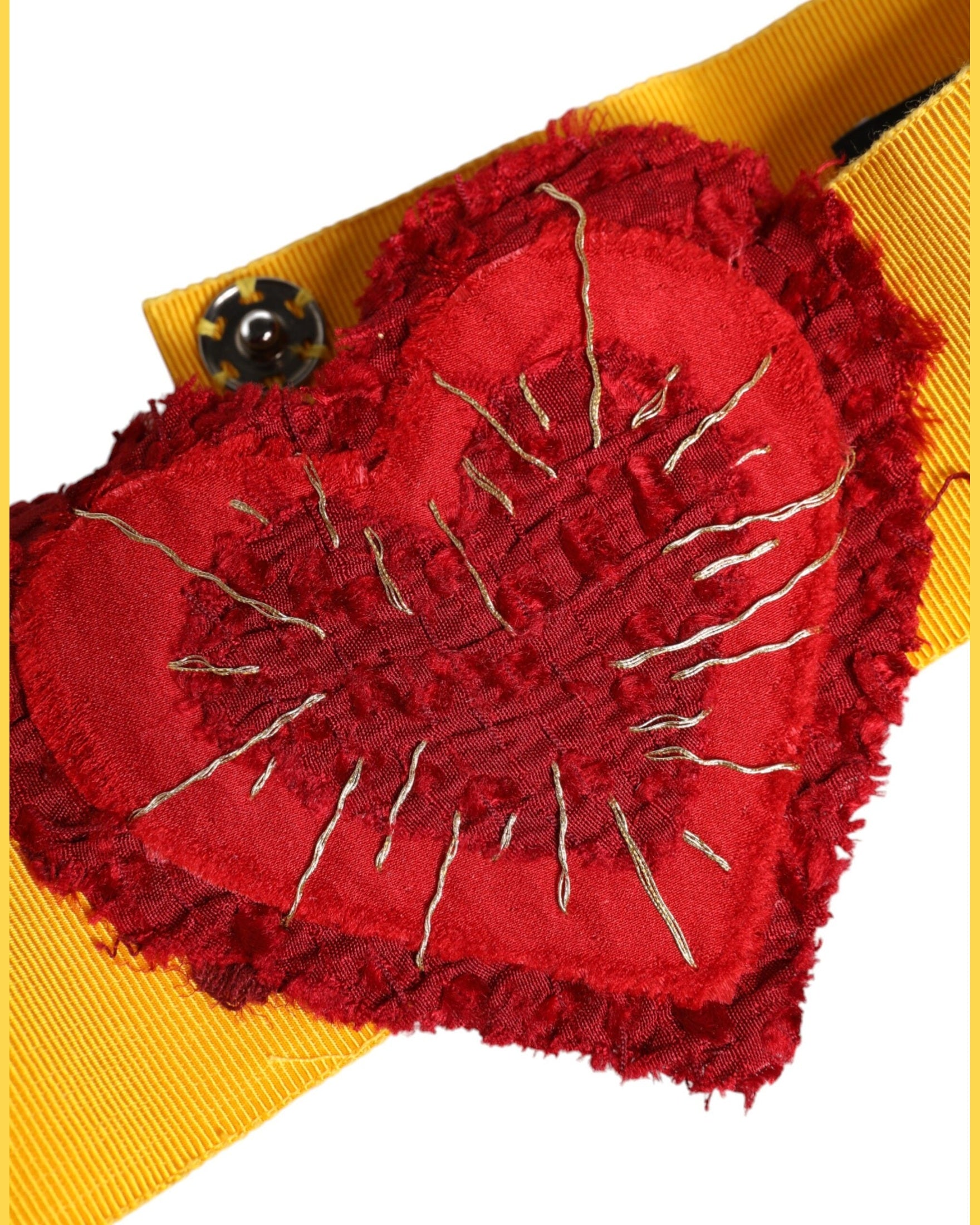 Dolce & Gabbana Yellow Stretch Wide Waist Heart Embellished Belt Glam Steals