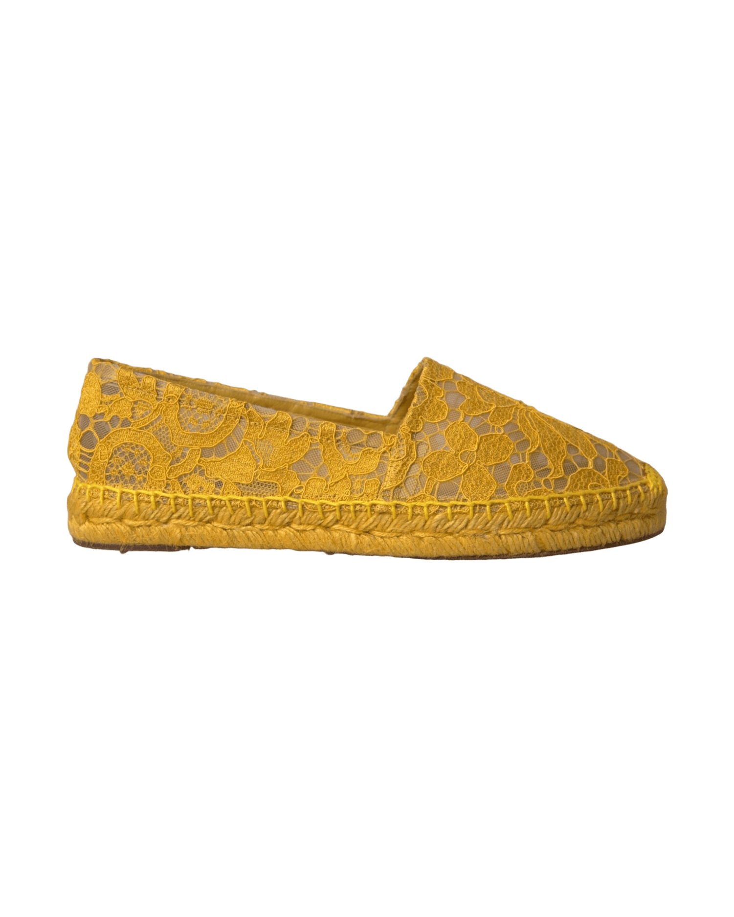 Dolce & Gabbana Yellow Taormina Lace Espadrille Loafers Flats Shoes Glam Steals