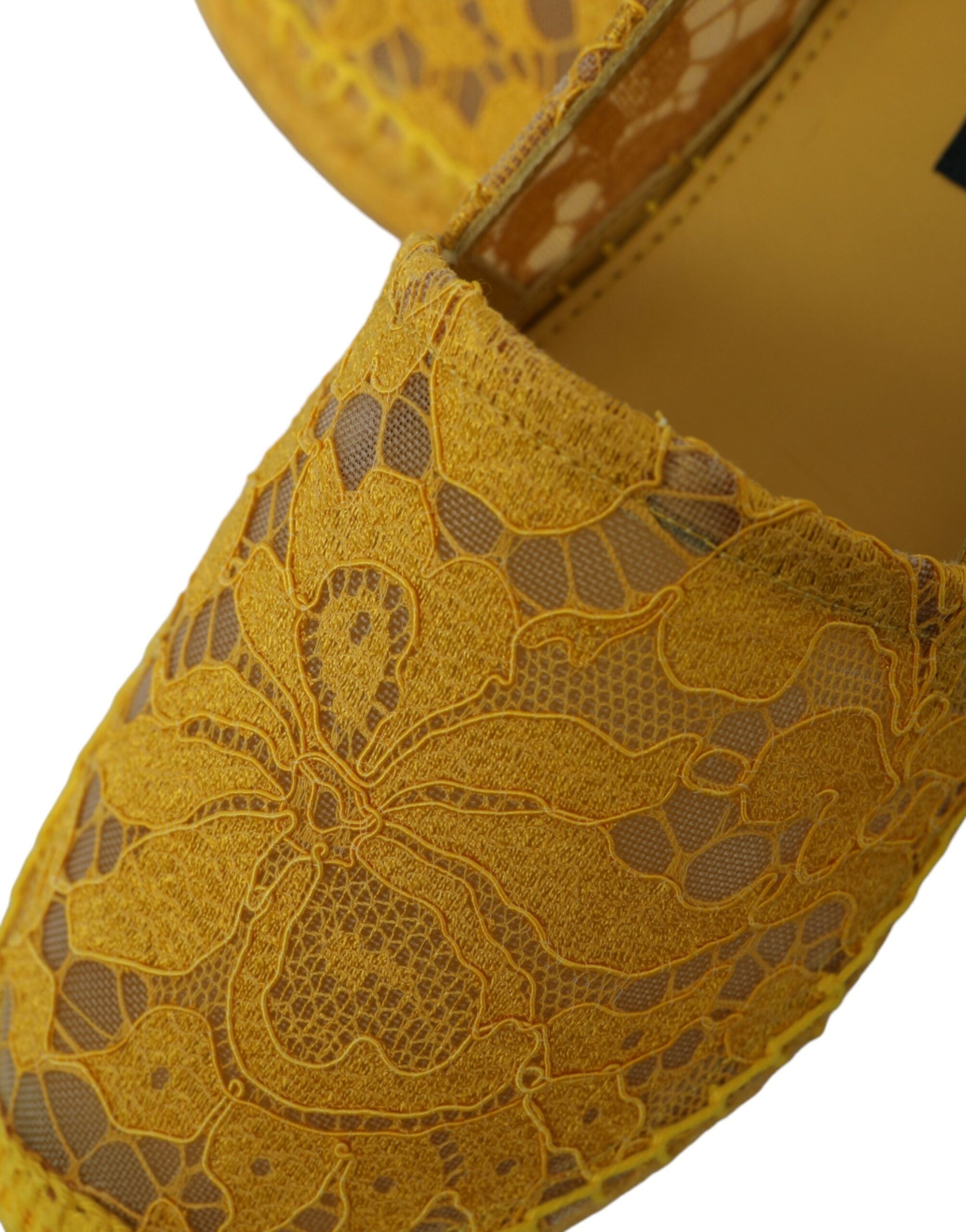 Dolce & Gabbana Yellow Taormina Lace Espadrille Loafers Flats Shoes Glam Steals