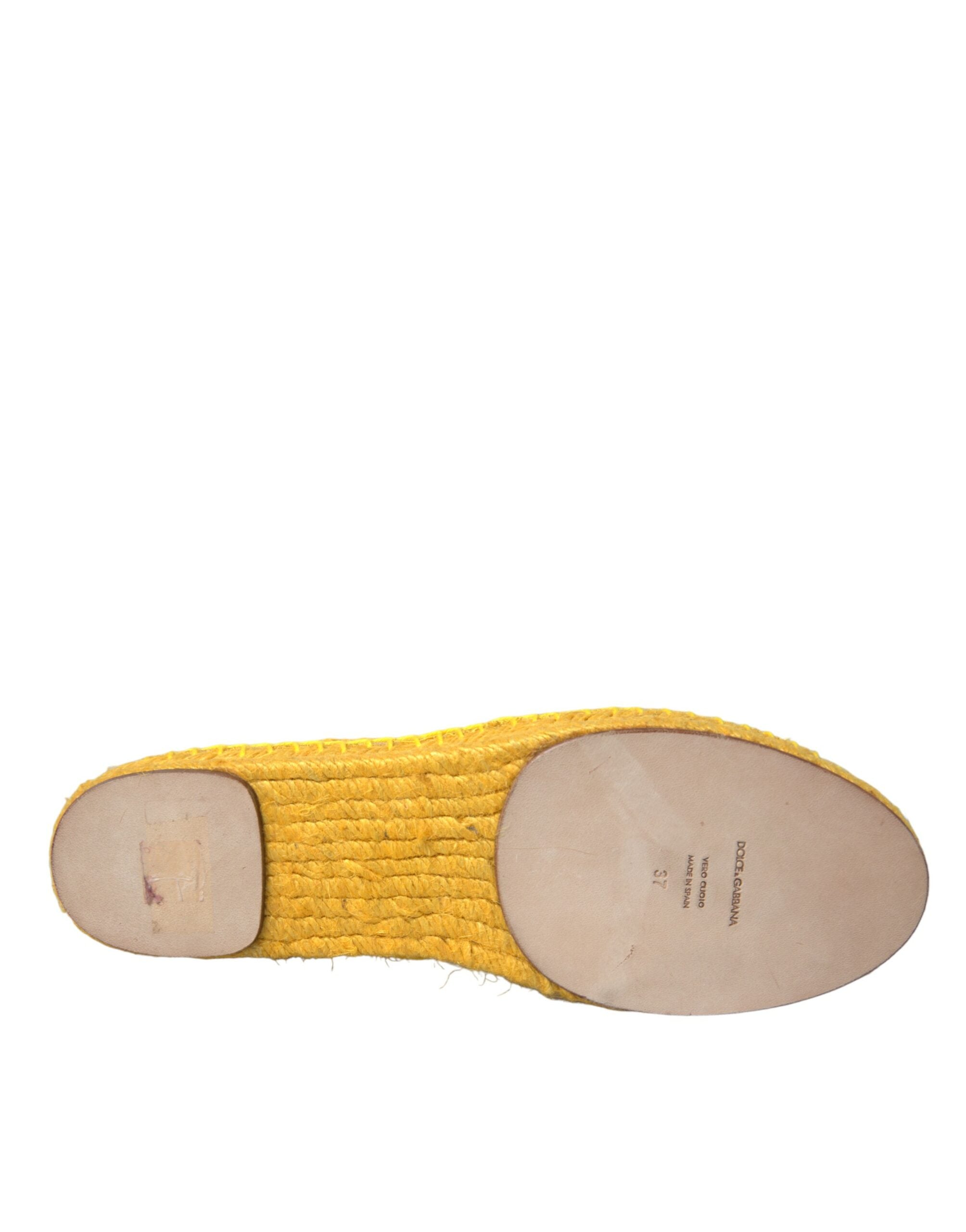 Dolce & Gabbana Yellow Taormina Lace Espadrille Loafers Flats Shoes Glam Steals