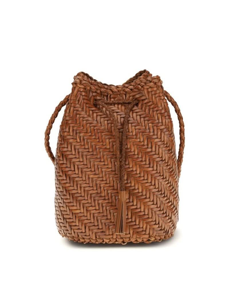 Dragon Diffusion Brown Leather Buffalo Backet Bag Glam Steals