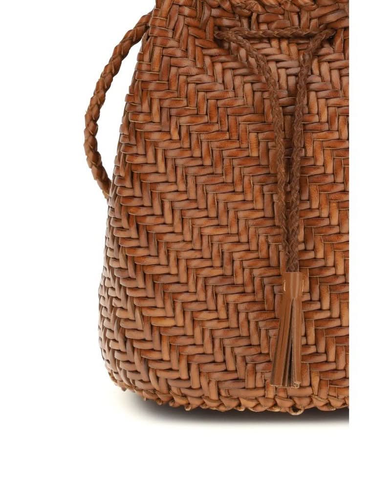 Dragon Diffusion Brown Leather Buffalo Backet Bag Glam Steals