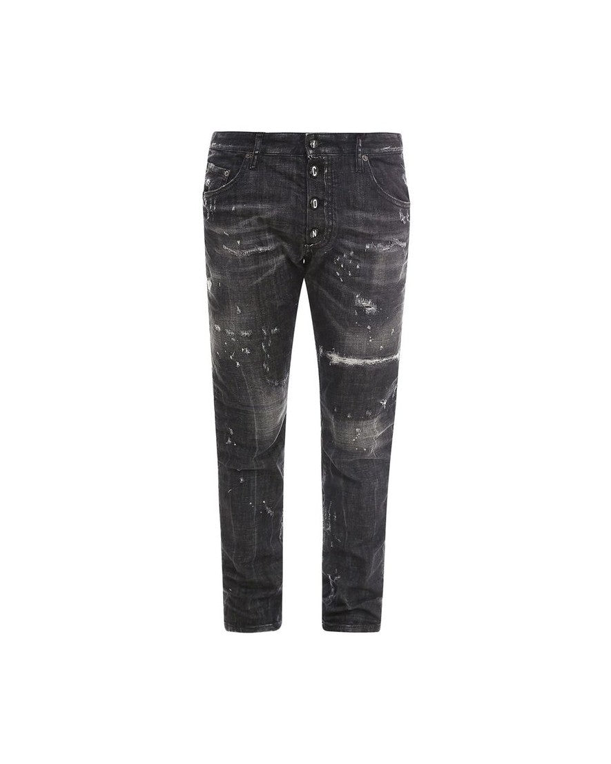 Dsquared² Black Cotton Denim Jeans Glam Steals