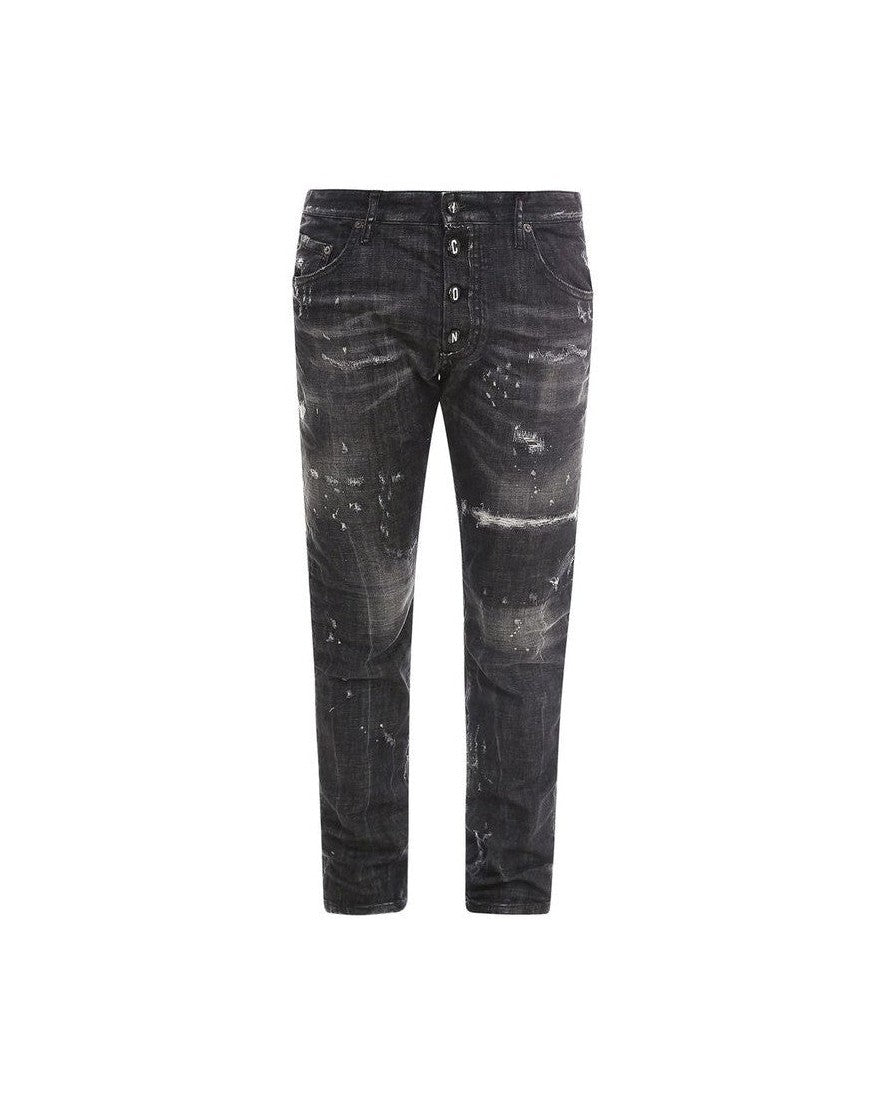 Dsquared² Black Cotton Denim Jeans Glam Steals
