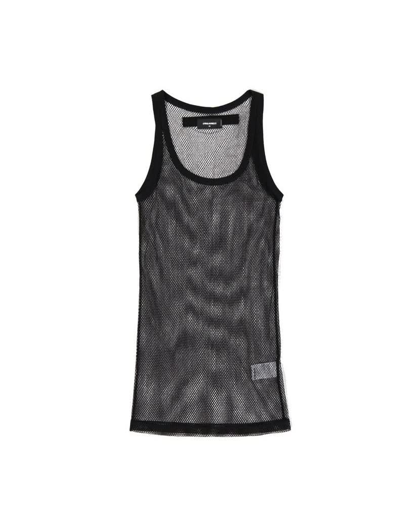 Dsquared² Black Cotton Tank Top Tank Tops