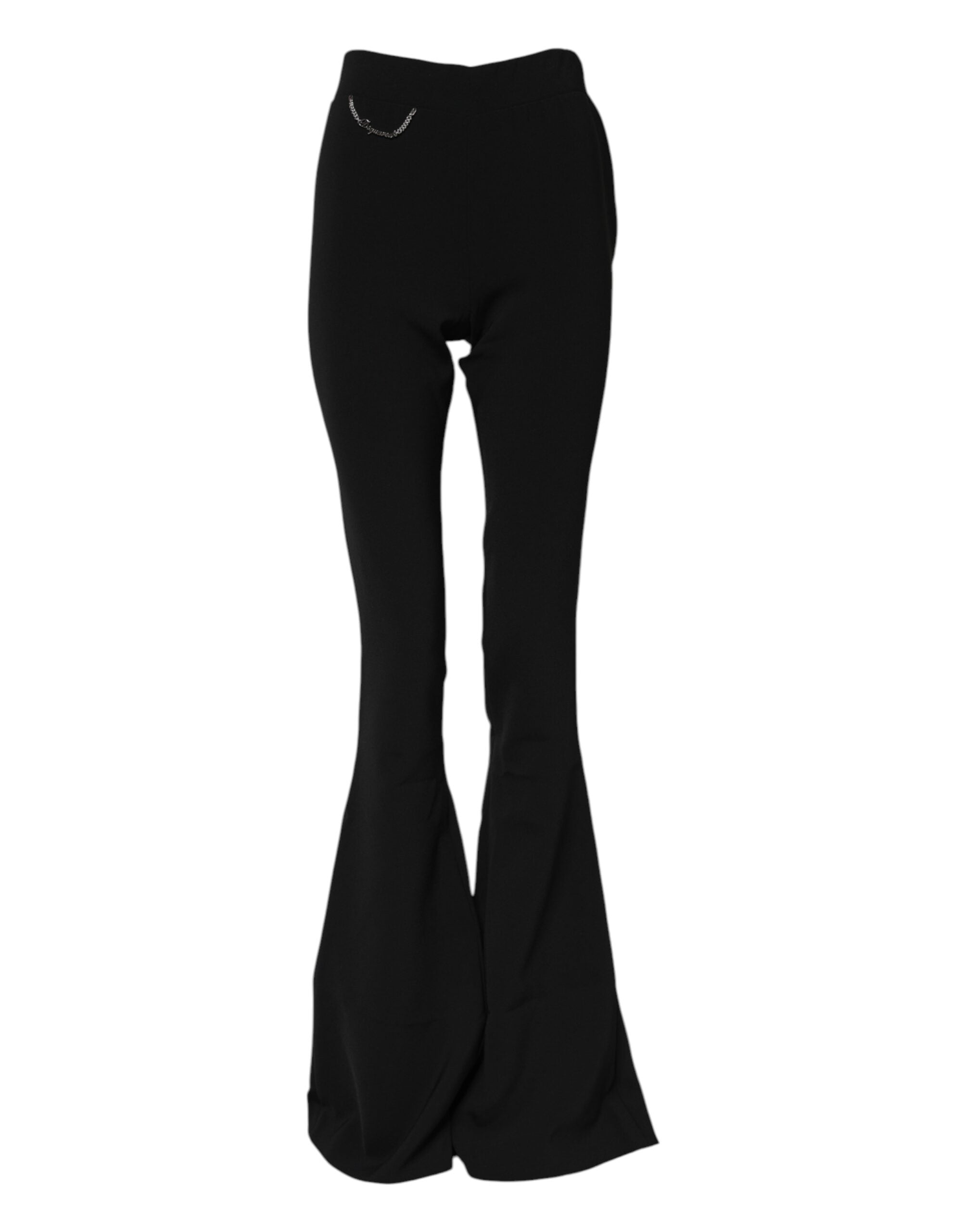 Dsquared² Black Polyester High Waisted Flared Pant Glam Steals