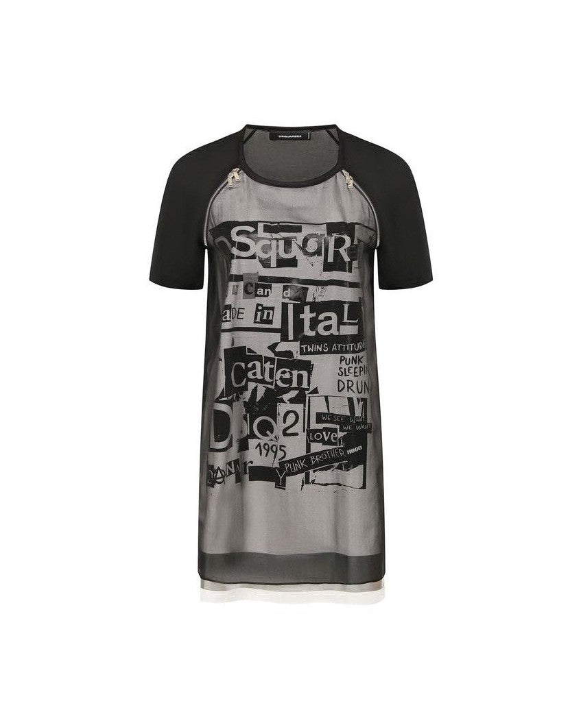 Dsquared² Black Silk Dress Dresses