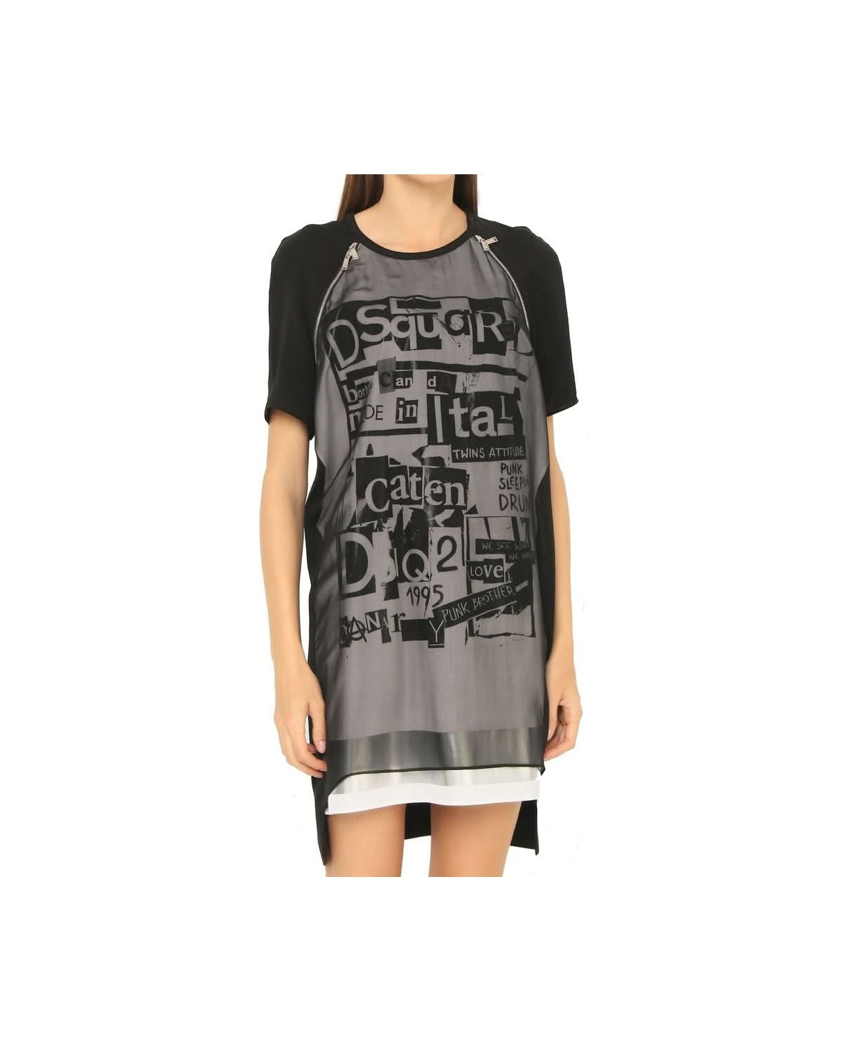 Dsquared² Black Silk Dress Dresses