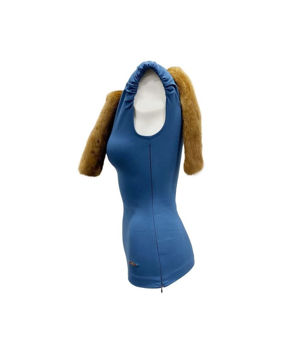 Dsquared² Blue Viscose Tank Top Tank Tops