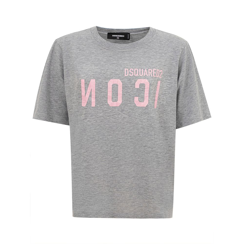 Dsquared² Gray Cotton T-shirt Glam Steals