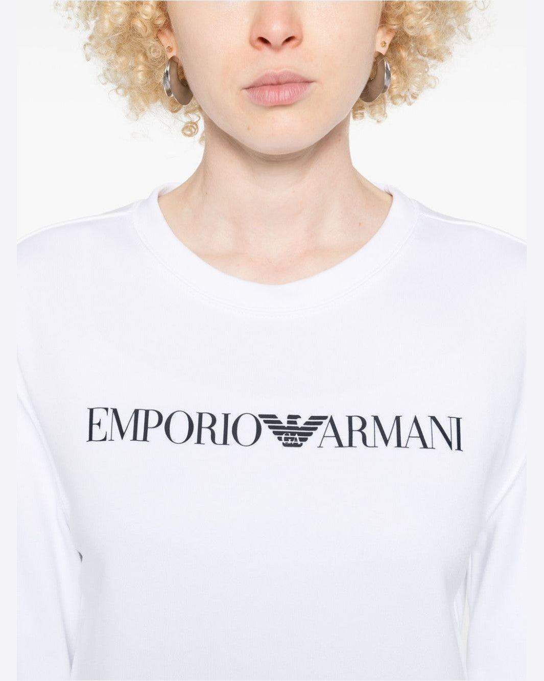 Emporio Armani Cotton Logo Print Organic Sweat-shirt Glam Steals