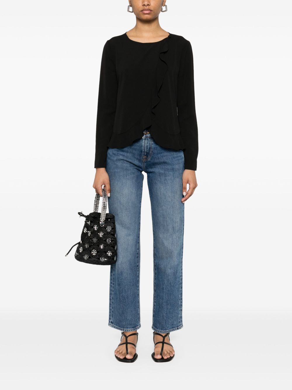 Emporio Armani Fluid Ruffled Shirt Jacket Glam Steals