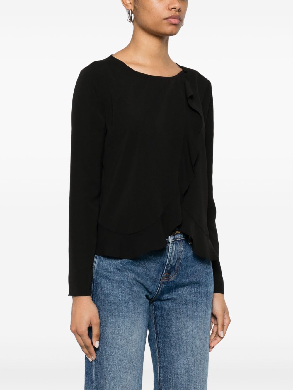 Emporio Armani Fluid Ruffled Shirt Jacket Glam Steals