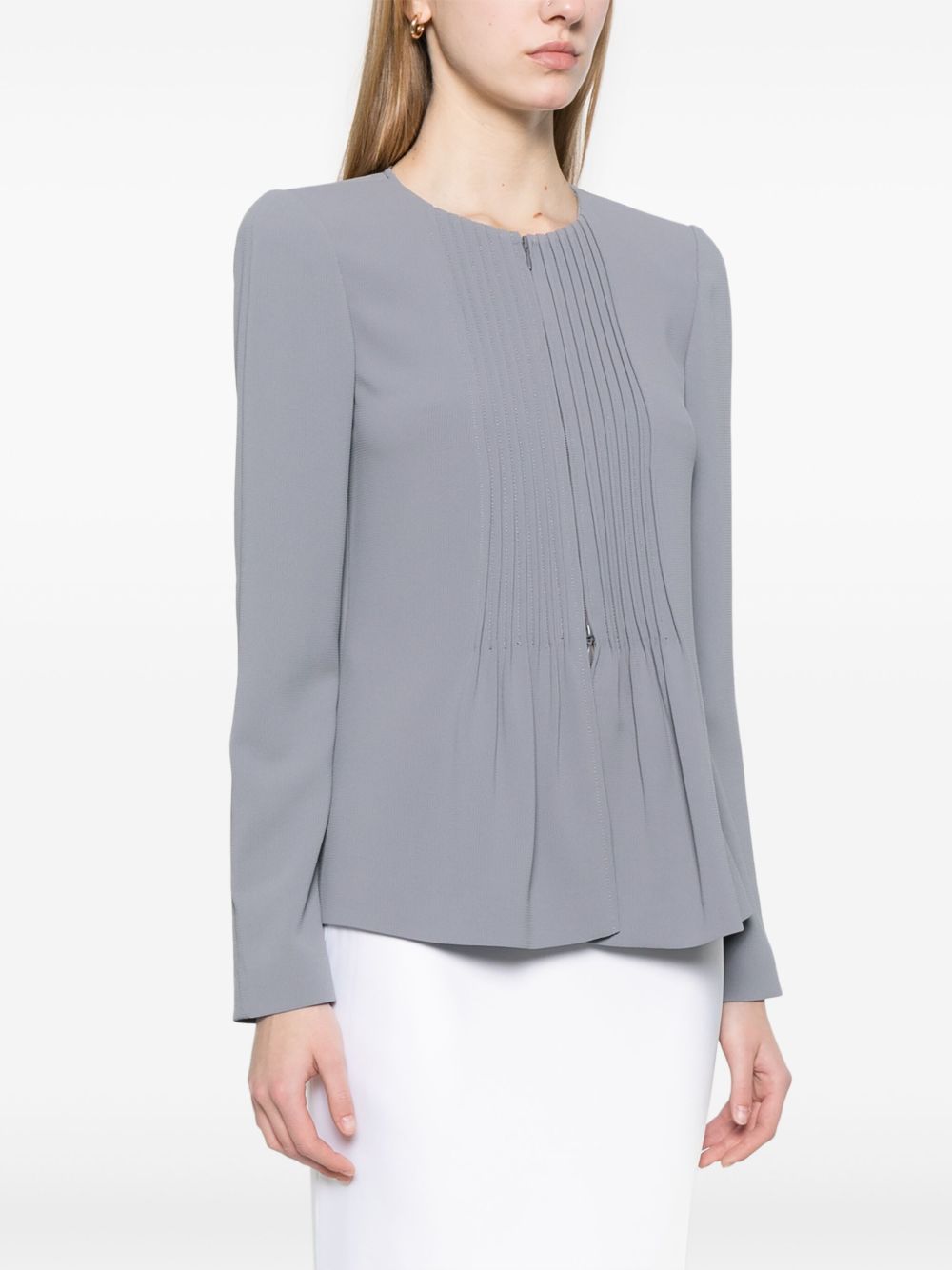 Emporio Armani Jacket in Fluid Woven Fabric with Pleats Glam Steals