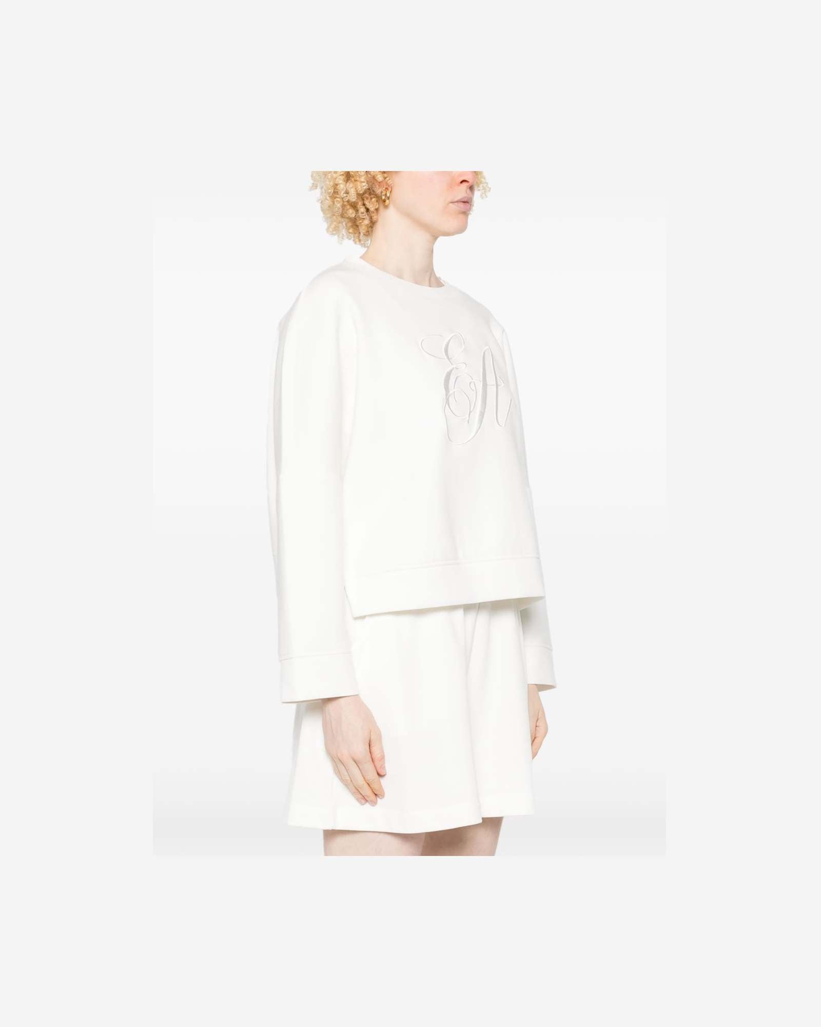 Emporio Armani Jersey Double Sweat-shirt with Ea Logo Embroidery Glam Steals