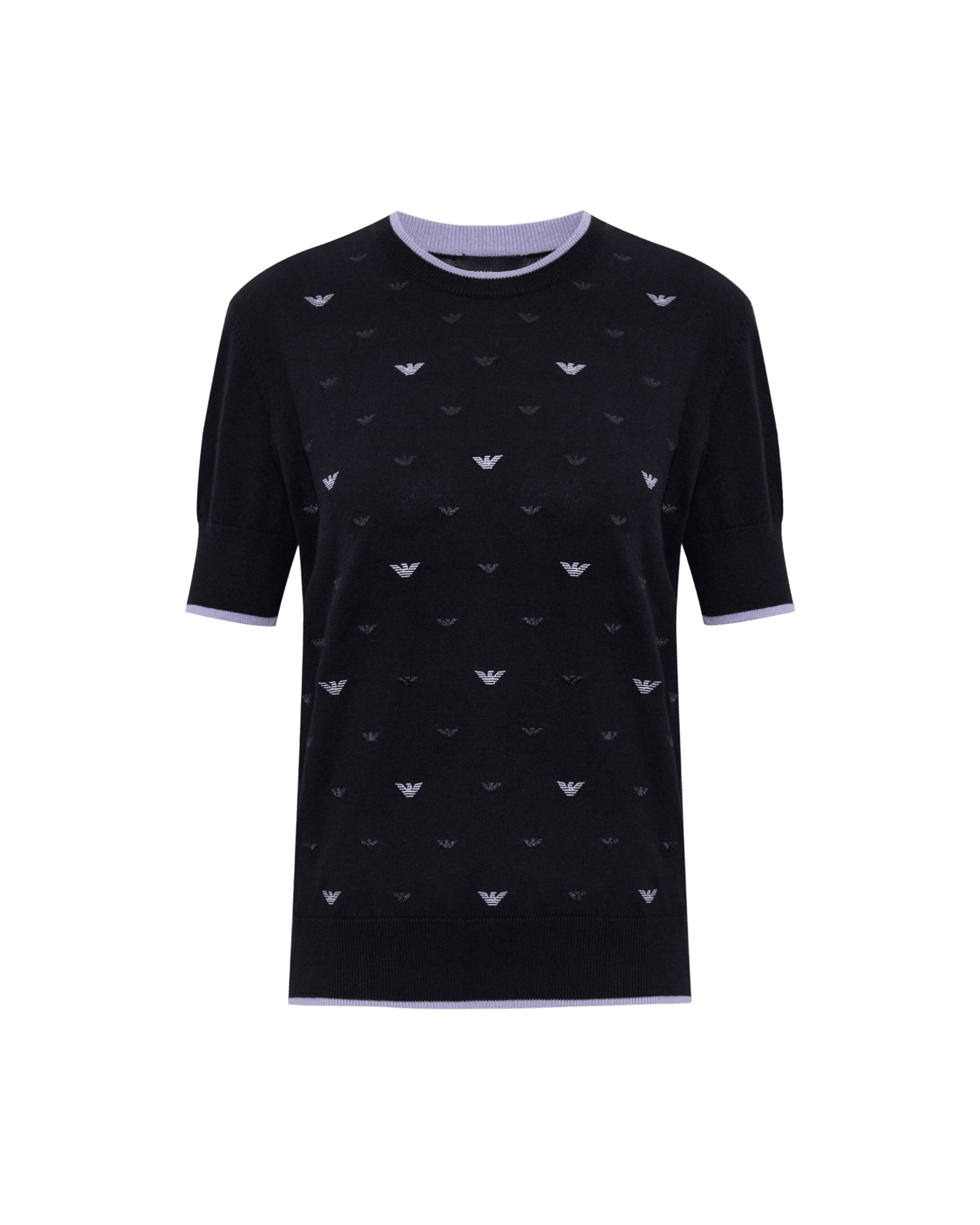 Emporio Armani Jumper with All Over Micro Eagle Embroidery Glam Steals