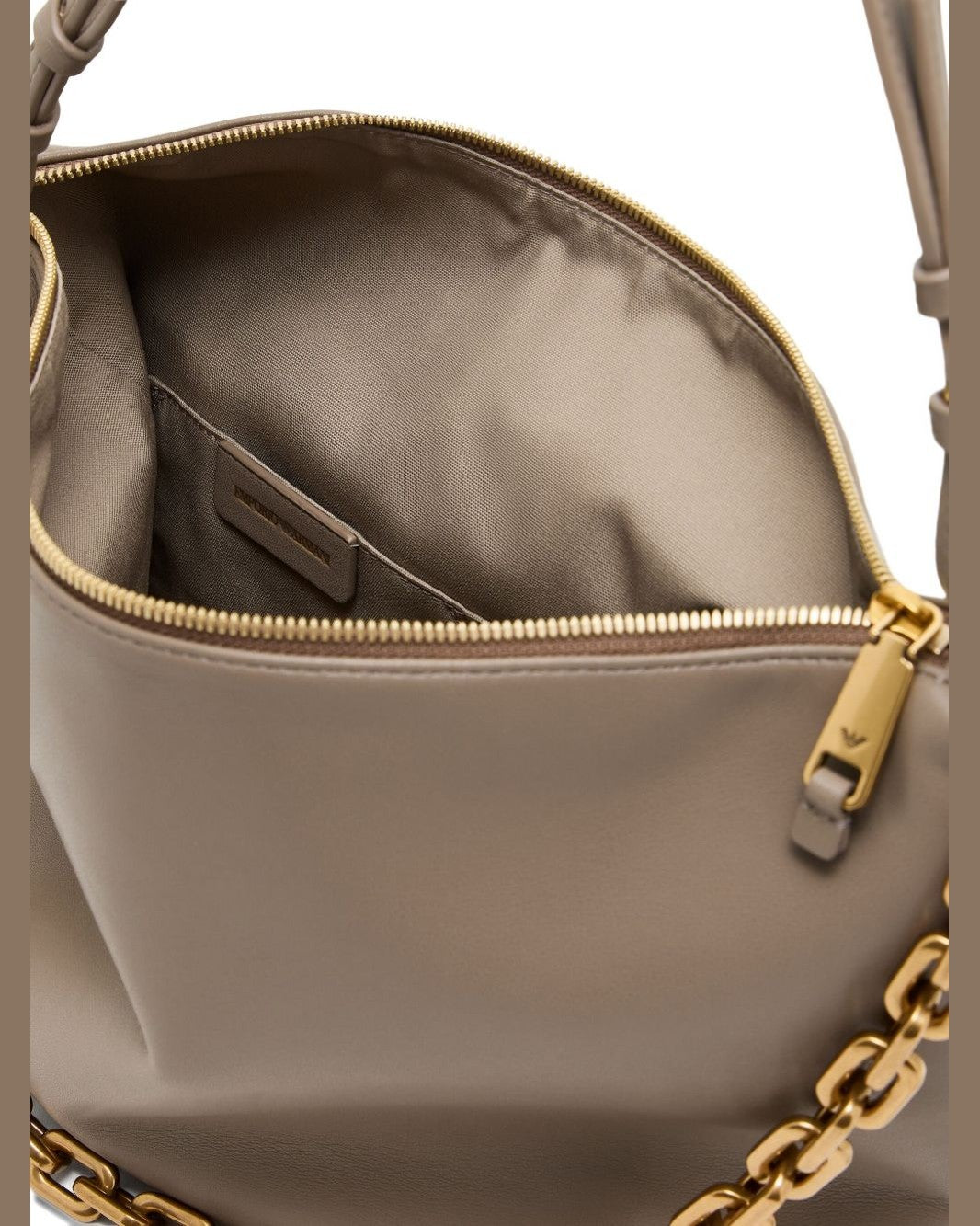 Emporio Armani Leather Medium Hobo Bag with Chain Glam Steals