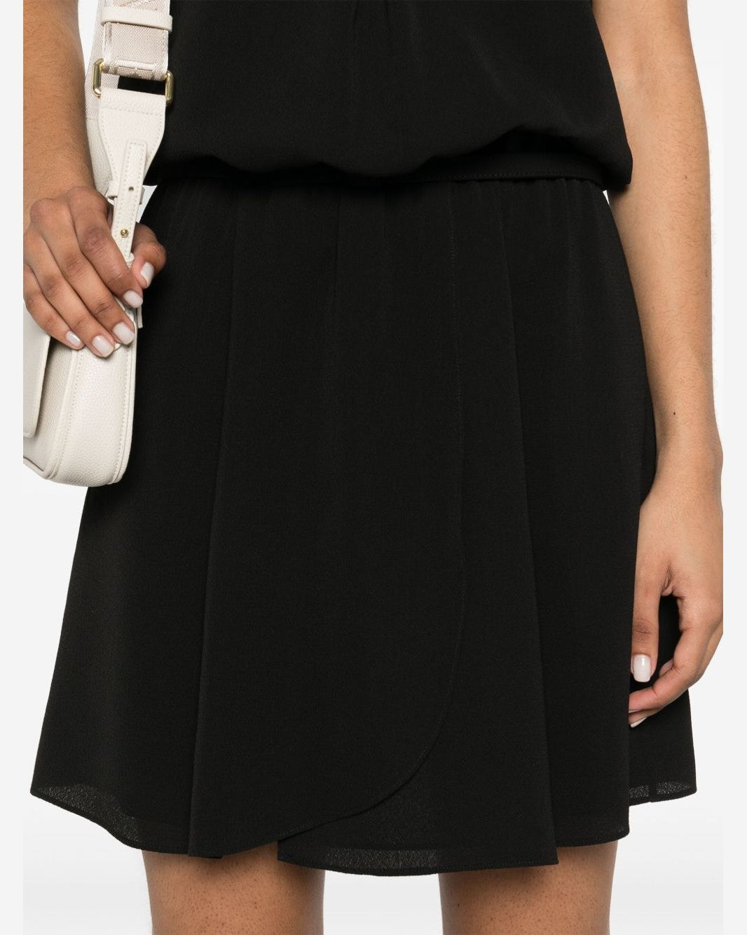 Emporio Armani Short Dress with Gathered Waist and Belt in Flowing Crepe Glam Steals