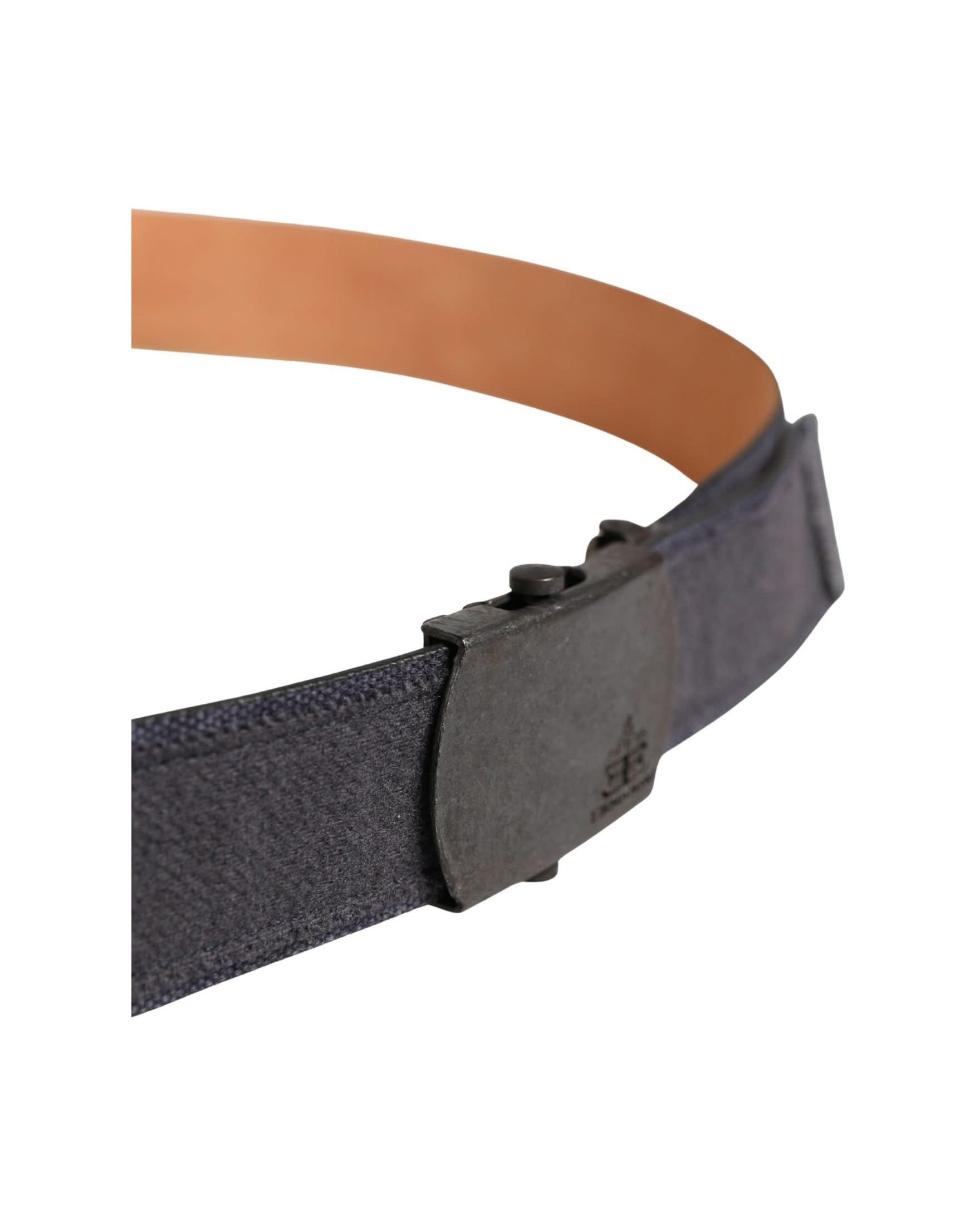 Ermanno Scervino Black Wool Cotton Logo Metal Buckle Belt