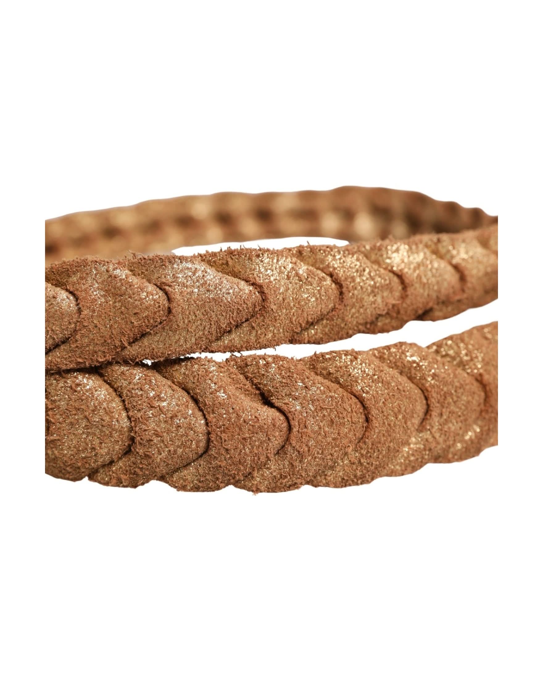Ermanno Scervino Brown Leather Braided Metal Buckle Belt