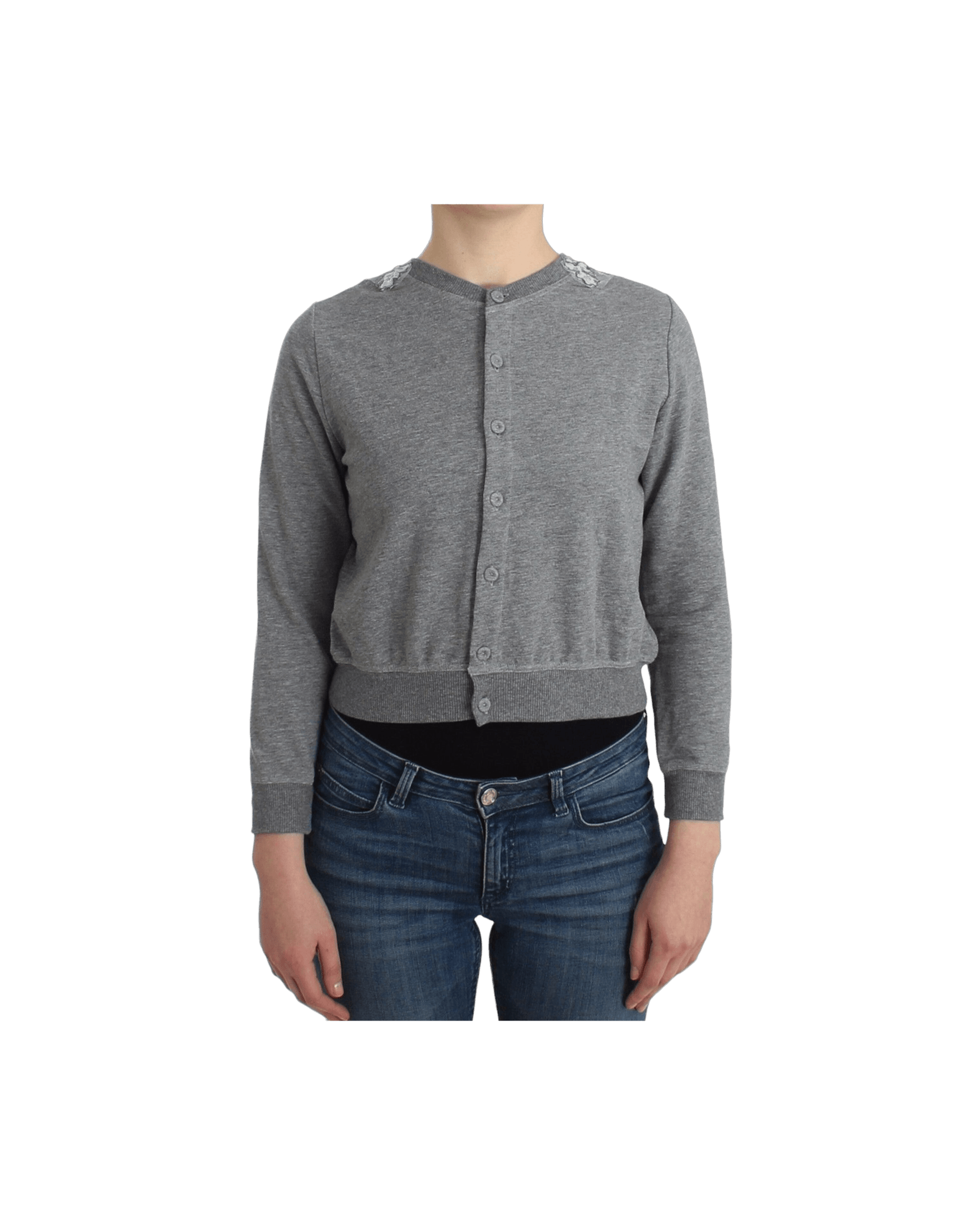 Ermanno Scervino Gray Lace Lingerie Sweater Cardigan Top Glam Steals