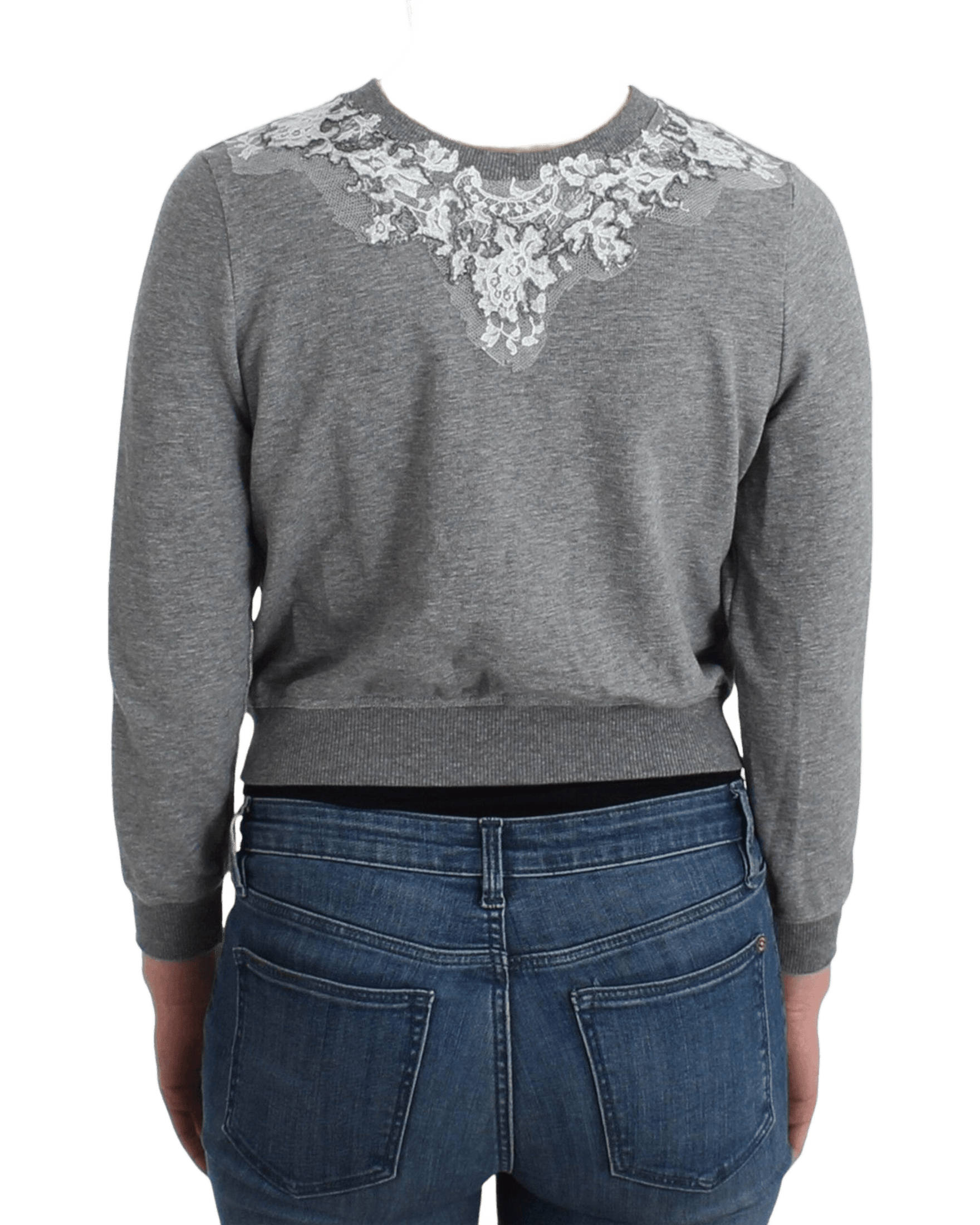 Ermanno Scervino Gray Lace Lingerie Sweater Cardigan Top Cardigans
