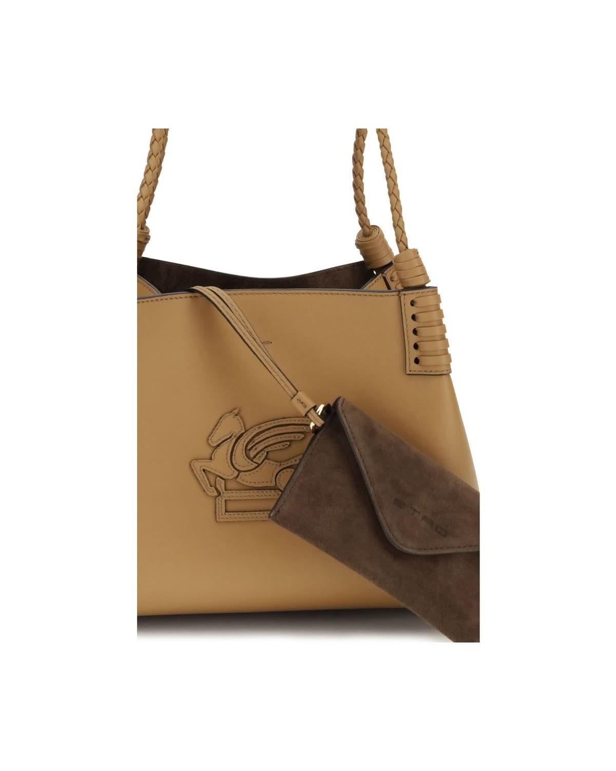 Etro Beige Calf Leather Bos Taurus Shoulder Bag Shoulder Bags