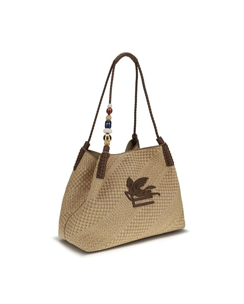 Etro Beige Raffia Shoulder Bag Glam Steals