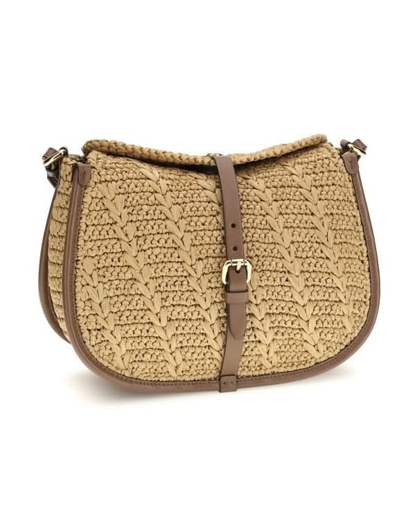 Etro Beige Raffia Shoulder Bag