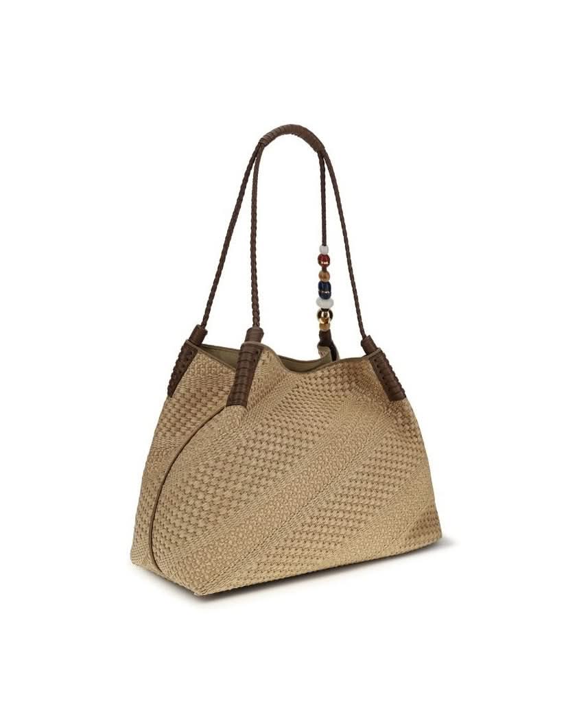 Etro Beige Raffia Shoulder Bag