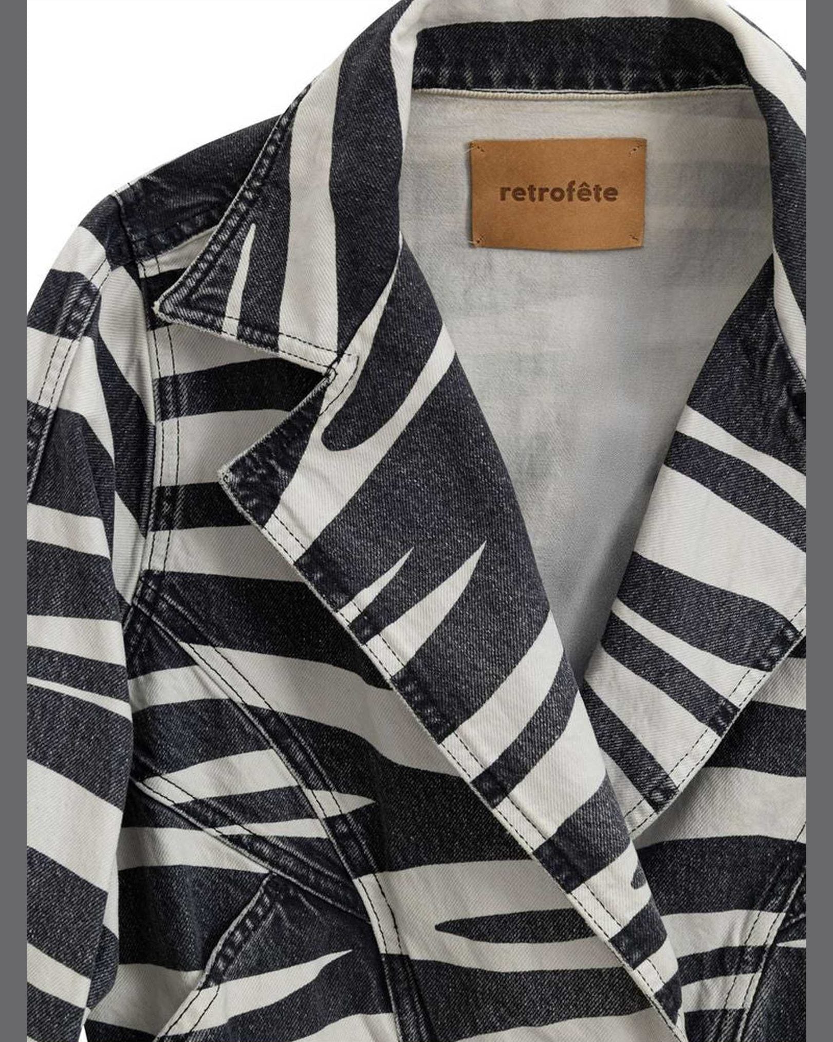 Etro Black And White Cotton Retrofête Blazer Glam Steals