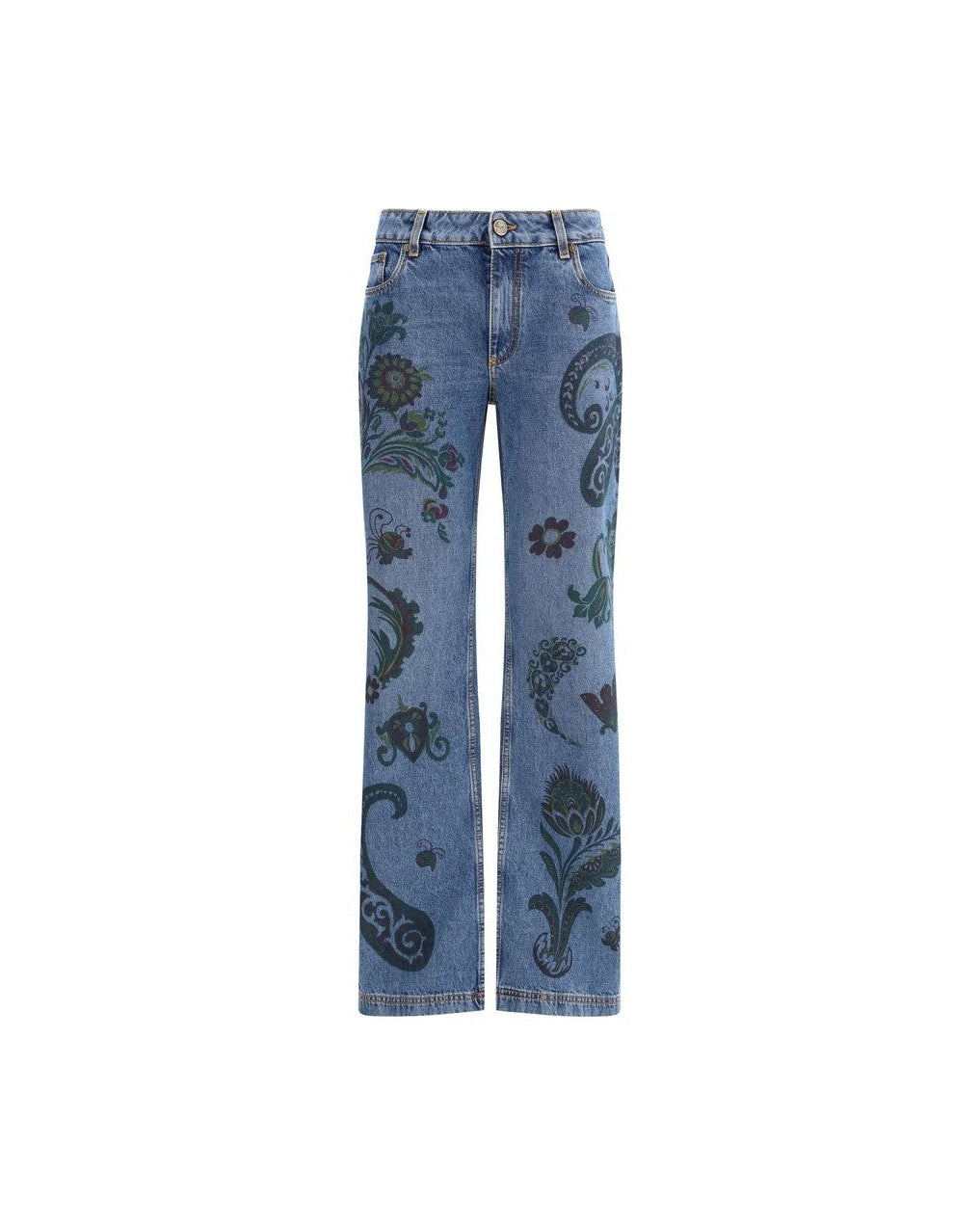 Etro Flower Bee Print Flare Jeans Jeans