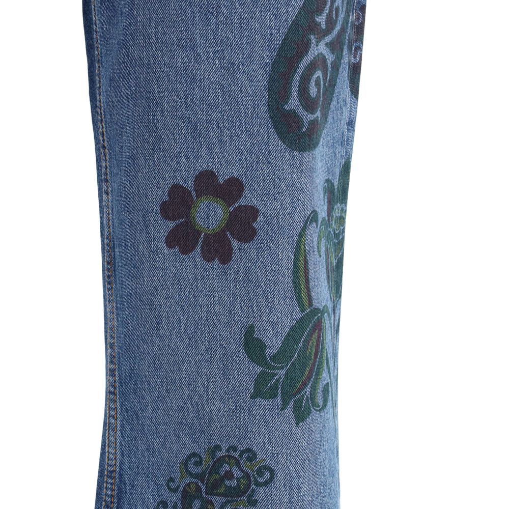 Etro Flower and Bee Print Flare Jeans Glam Steals