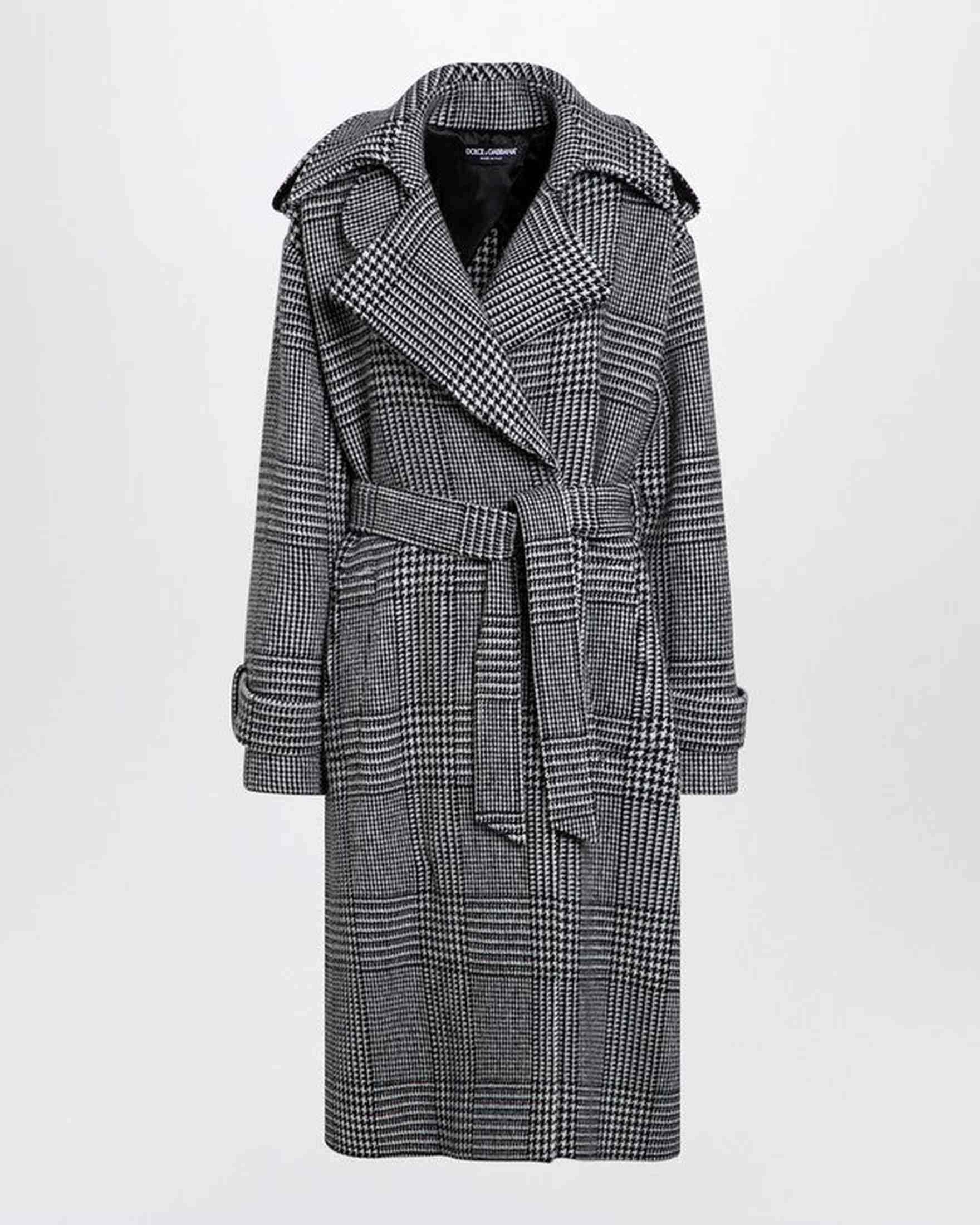 Dolce & Gabbana Wool Dolce&Gabbana Houndstooth Checked Coat Glam Steals