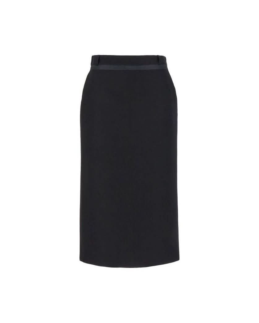 Fendi Black Wool Virgin Long Skirt