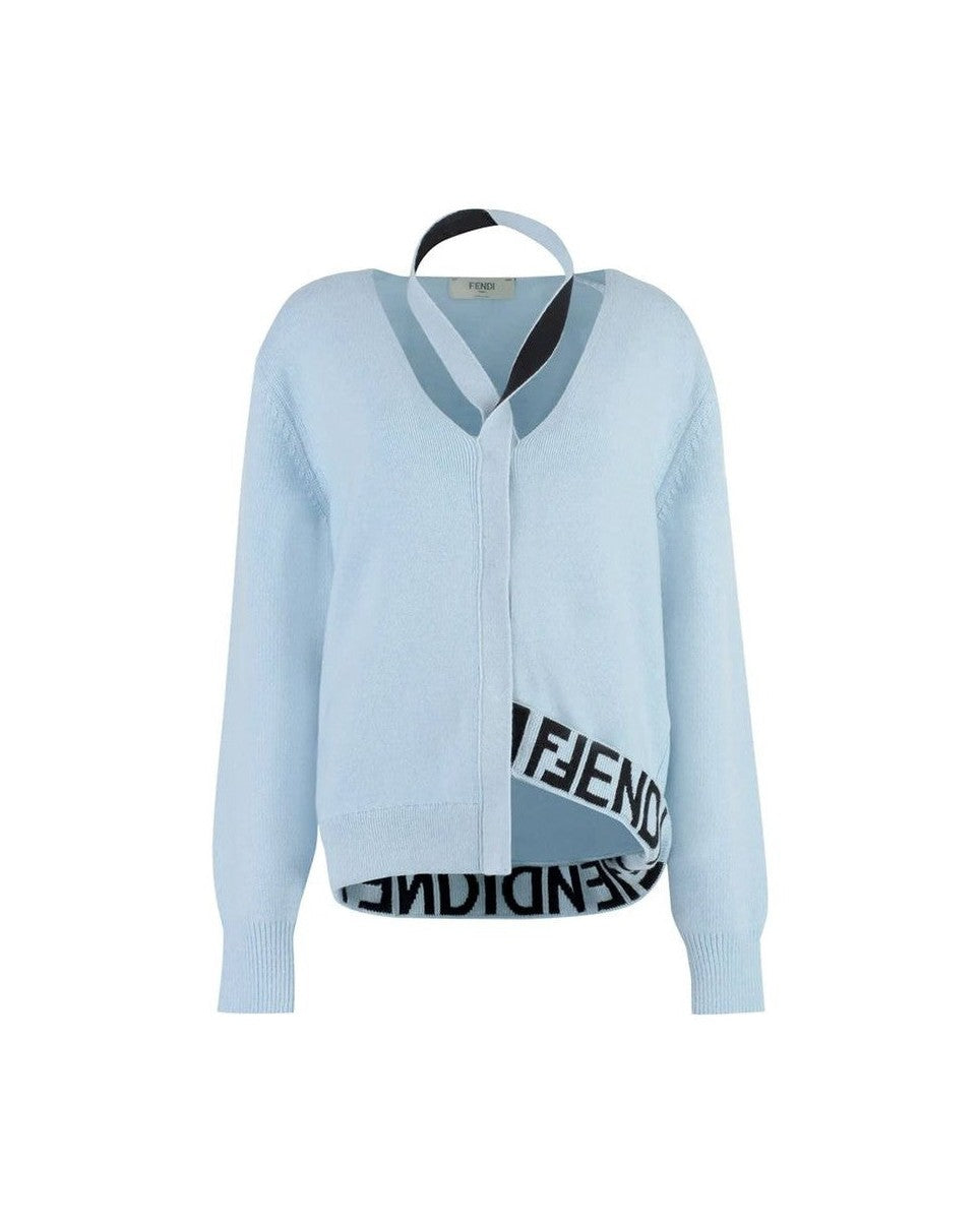 Fendi Blue Cashmere Cardigan