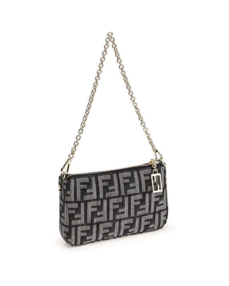 Fendi Blue Cotton Shoulder Bag Glam Steals