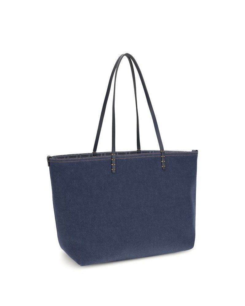 Fendi Blue Cotton Shoulder Bag Glam Steals
