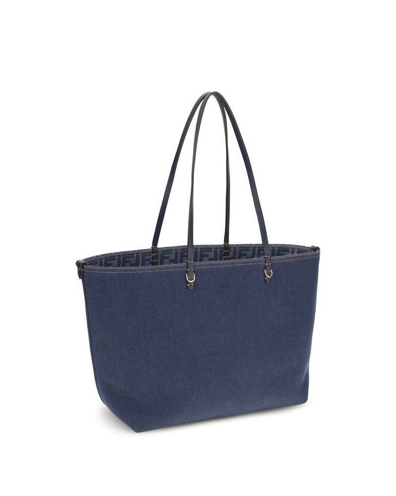 Fendi Blue Cotton Shoulder Bag Glam Steals