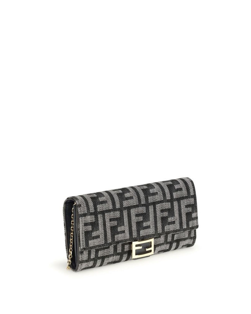 Fendi Blue Cotton Wallet Glam Steals
