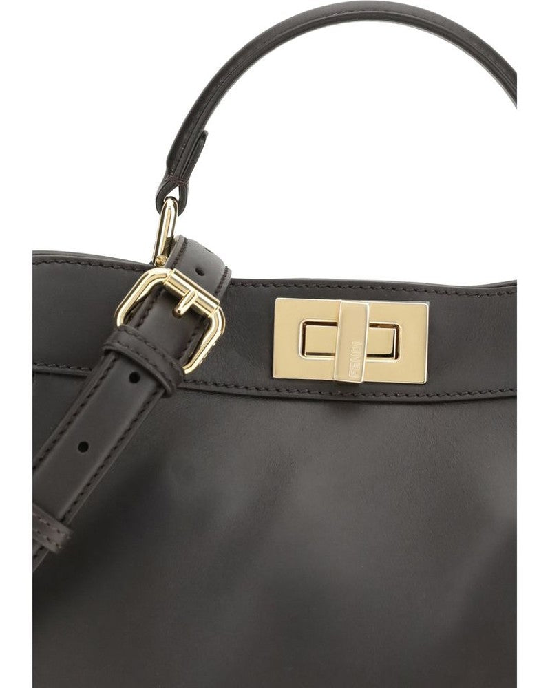 Fendi Brown Calf Leather Bos Taurus Shoulder Bag Glam Steals