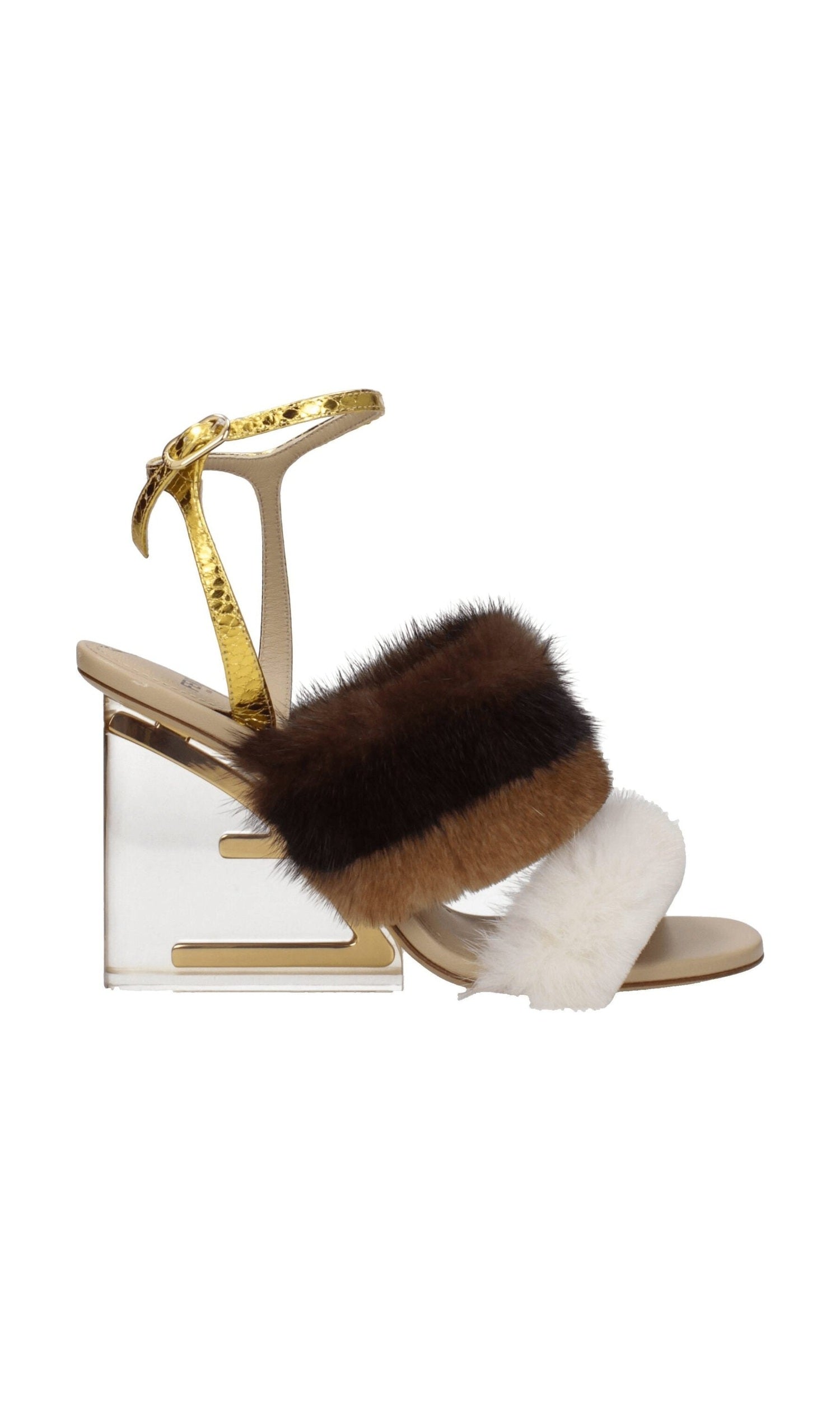 Fendi Brown Mink Strap-Ons Sandals Glam Steals