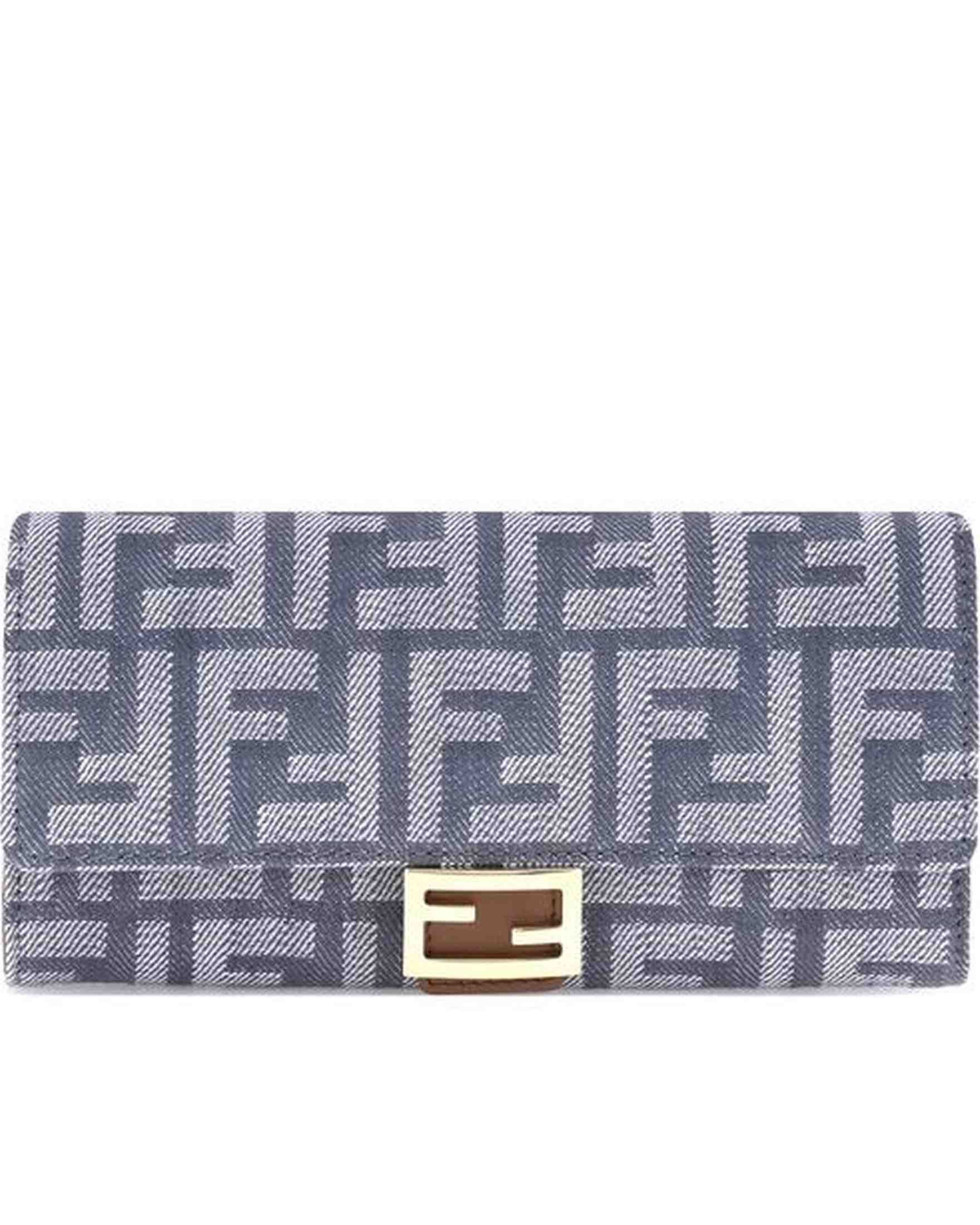Fendi Denim Ff Print Wallet Glam Steals