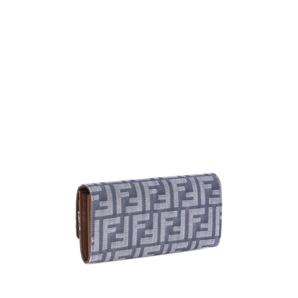 Fendi Denim Ff Print Wallet Glam Steals