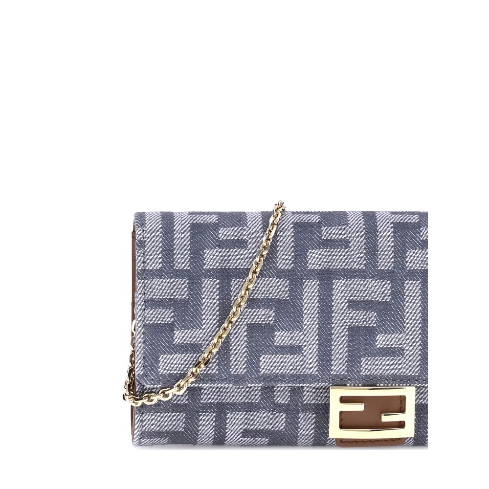 Fendi Denim Ff Print Wallet Glam Steals