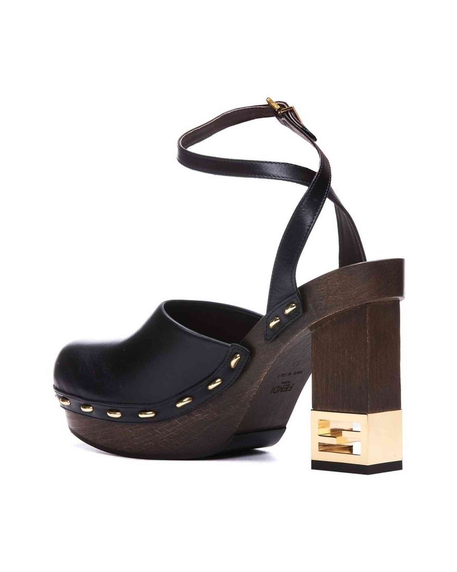 Fendi Leather Decorative Heel Pumps Glam Steals