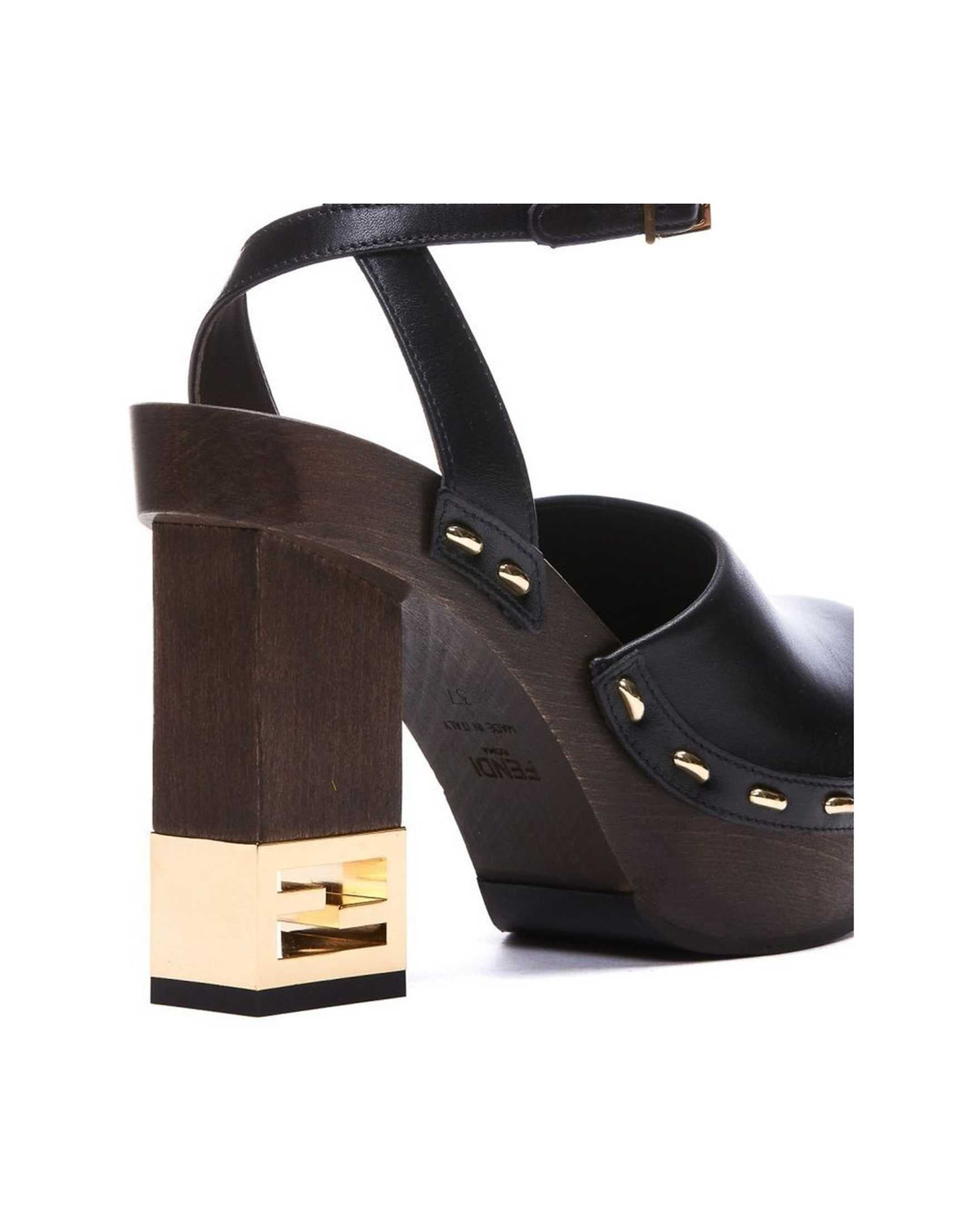 Fendi Leather Decorative Heel Pumps Glam Steals